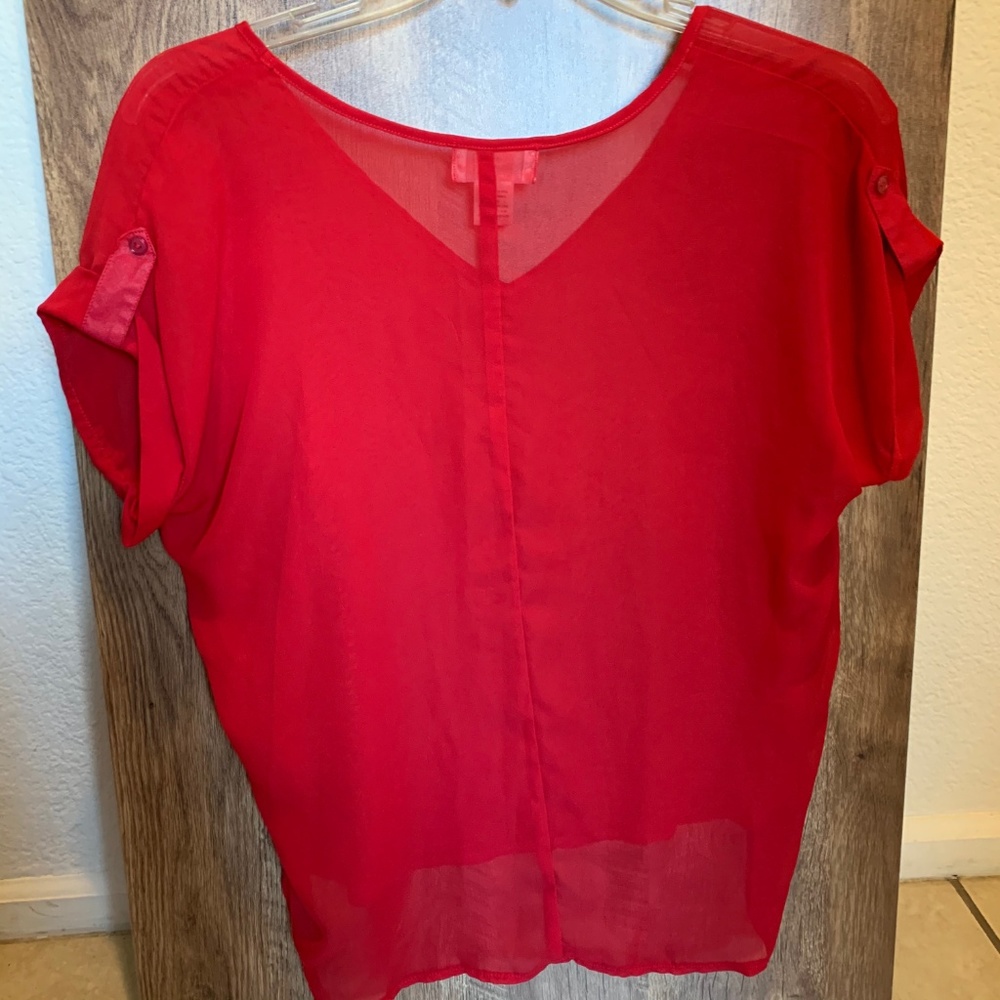 Sheer Red Top - Picture 2 of 3